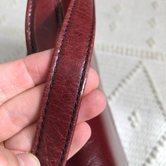 Vintage/Crafted in USA Yamani Genuine Leather Men's Purse/Briefcase Burgundy - Picture 11 of 16